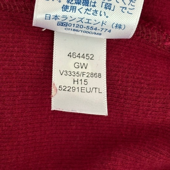 Lands' End 1/4 zip burgundy pullover 100% cotton nordic style sweater size L/T - Picture 15 of 15